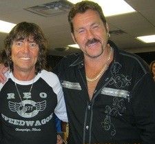 Dean Young backstage with Bryan Hitt of REO Speedwagon
