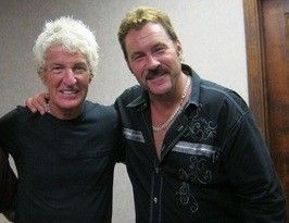 Dean Young backstage with Kevin Cronin of REO Speedwagon

