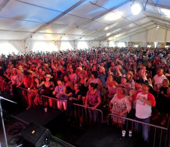 Dean Young - shot from stage at Cavendish Beach Music Festival with band Epic Eagles
