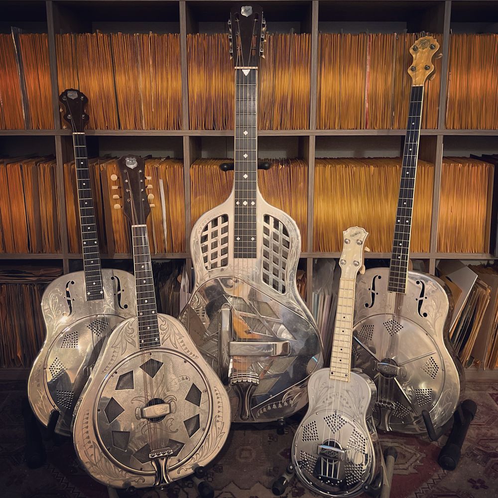 National Style 3 "Lilly of the Valley" Engraved Tricone, Mandolin, Ukulele, Plectrum Guitar, and Tenor Guitar