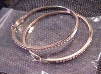 Gold Diamond Looking Hoop Earrings