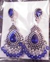 Silver and Blue Chandelier Earrings