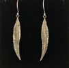 Top of the Trees Collection - Small Willow Leaf Earrings - White Bronze