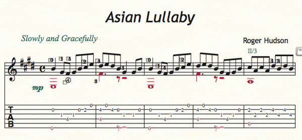 Asian Lullaby TAB