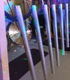 Solfeggio Healing Frequency 6 tube Set 38mm diameter with wooden stand and mallet.