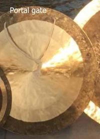 Chinese Portal Wind Gong and mallet.