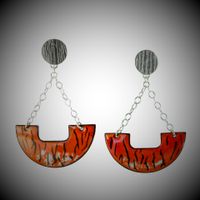 Enamel & Sterling Earrings 