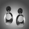 Oval Formed Sterling Silver Earrings