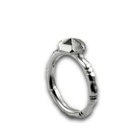 Handcrafted Sterling Silver Bamboo Ring with Sterling Silver enhancement