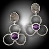 Handcrafted Amethyst & Sterling Silver Silver Earrings with posts