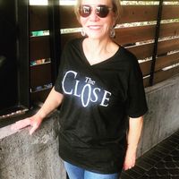 Black V-neck shirt