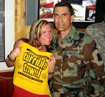 He let me have his Terrible Towel..... half way around the world...how awesome!!!!
