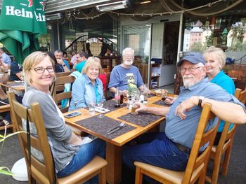 having lunch on the river Inn
