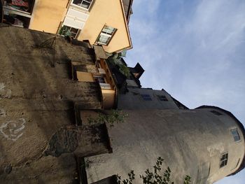 looking up at the castle tower
