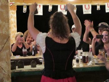 Playing cowbells at King's Biergarten 2011
