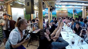 A rollicking good time with a Japanese Chiropractor's convention at King's Biergarten.  Photo by Major Henderson 2017
