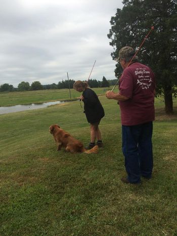 Neil coach Pam Taylor Turgeon at training today! — at Shady Grove Kennel.
