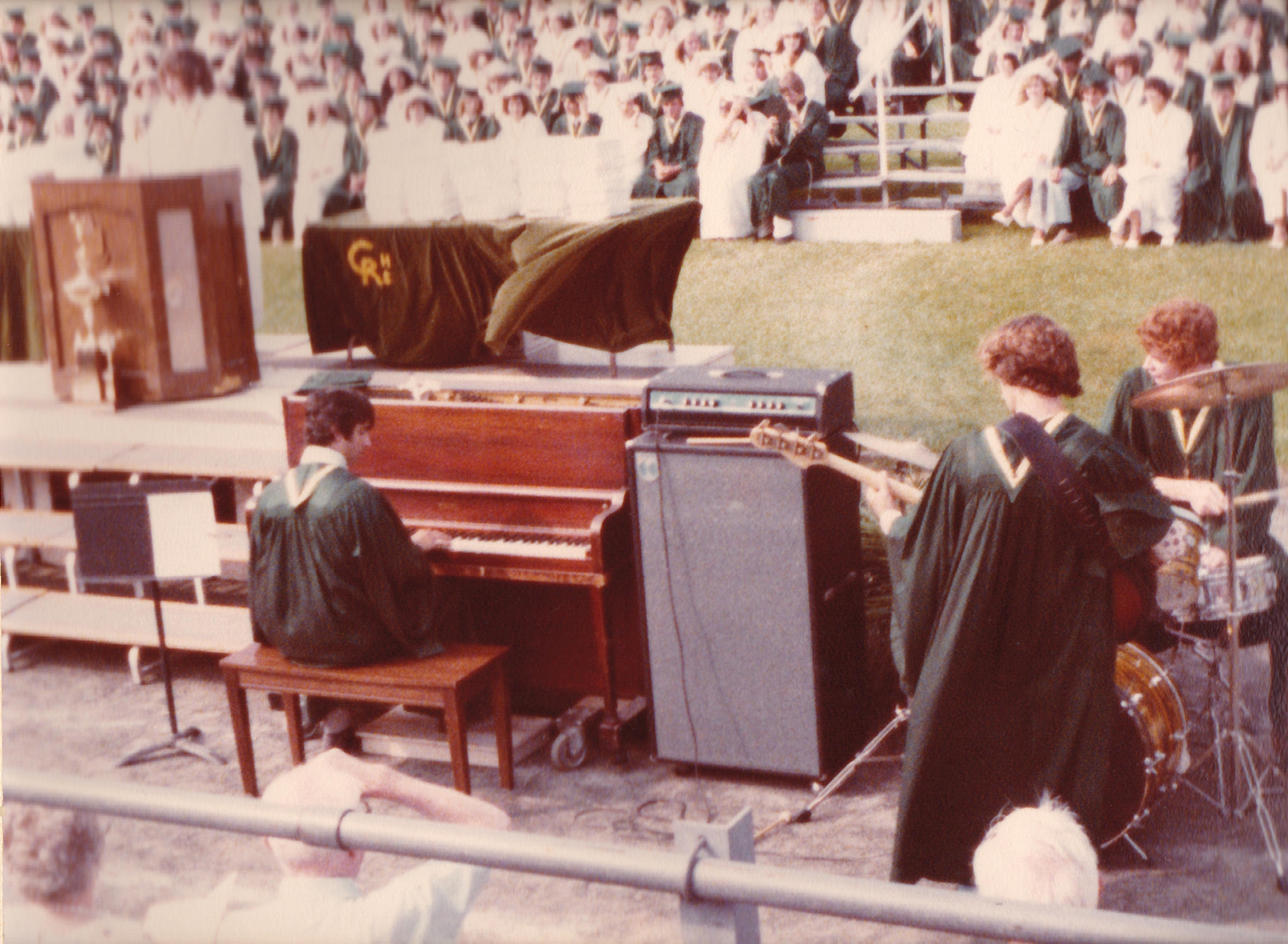 Me and my jam buddies (Chris Sharp on bass, Mark Doty on drums) performing at our High School graduation ceremony.