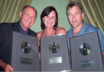 QLD RECORDING INDUSTRY AWARDS Steve Tebbett, Keri McInerney and Michael O'Rourke, shared two of the three awards at the Qld Recording Industry Awards. Keri also won Best Female Vocalist for the second time, giving Keri five awards over two years.
