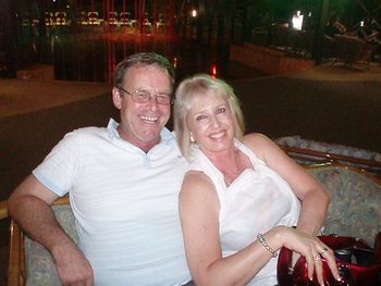 STEVE AND SUE FROM HERVEY BAY QLD. Steve and Sue from Hervey Bay enjoying the show at Kingfisher Bay Resort on Fraser Island. Sue is my beauty therapist from 'Visible Difference' in Pialba Hervey Bay.
