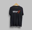 GRUV-X Full Logo T-Shirt in Black (Red & White Logo)