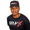 GRUV-X Full Logo T-Shirt in Black (Red & White Logo)