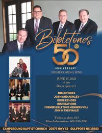 Bibletones 50th Anniversary with  Josh & Ashley Franks The Dixie Echoes and The Inspirations 