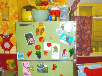 Ugly Betty's classic avacado green fridge with the Leonards. She was a fan!
