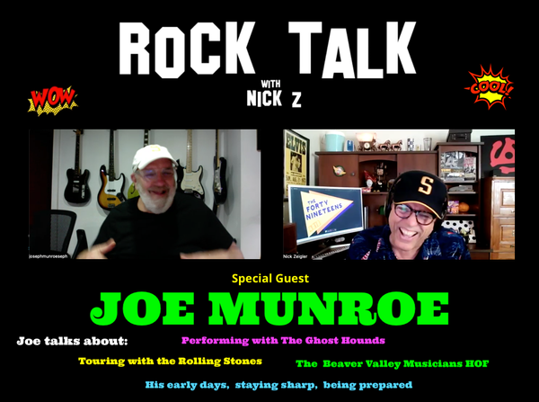 EP: 12 Here is the latest Rock Talk ! Nick Z chats with Joe Munroe ! They covered a lot of ground, from performing at hometown music venues, to joining The Ghost Hounds and touring with The Rolling Stones. Check it out here !