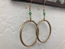 Brass Earrings with Peridot Crystals