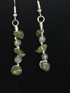 Jade and green tourmaline Sterling Silver Wrapped earring 