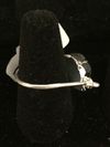 Charcoal druzy and Sterling Silver hammered ring shank
