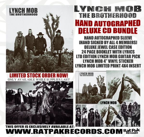 Lynch Mob "The Brotherhood" Deluxe Hand Autographed CD Bundle