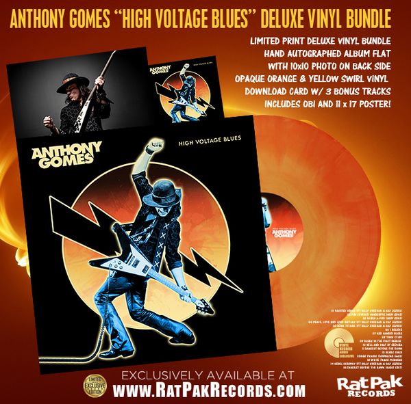ANTHONY GOMES "HIGH VOLTAGE BLUES"  LTD PRINT VINYL RECORD BUNDLE 