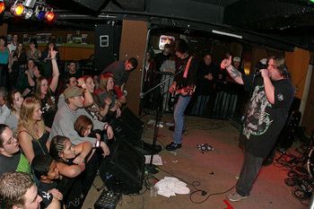 Suspect Earth sells out The Basement in Columbus, Ohio. Photo by Jeff Mueller. (L-R) Vinnie, Tone Capone
