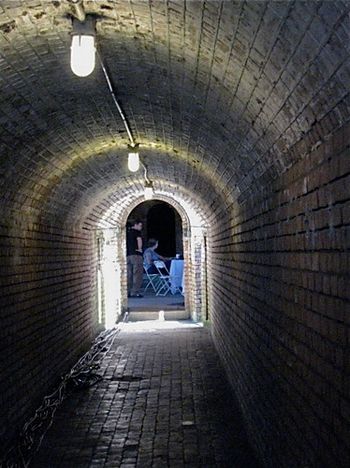 Seagrass Music Festival ~ Tunnel to the "green room" at Fort Gaines....
