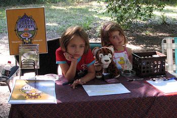Our little PR people, Hayden Grey and Davis Ann... waitin' on customers...
