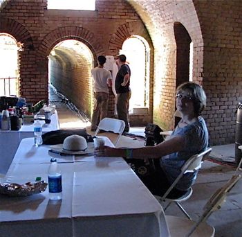 Rebecca Mason (George's wife) in the Green Room at Fort Gaines
