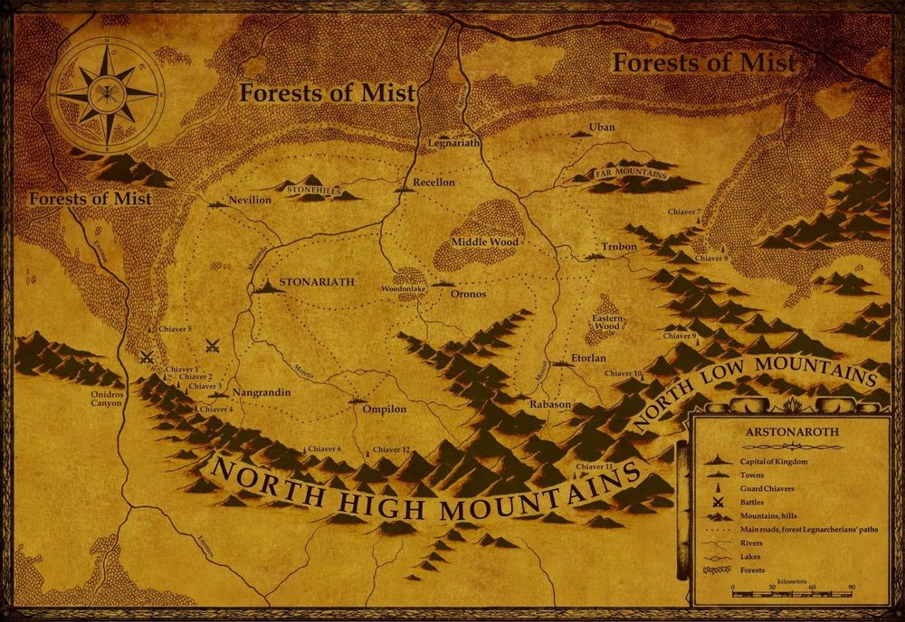Map of Arstonaroth from the Violemi fantasy opera