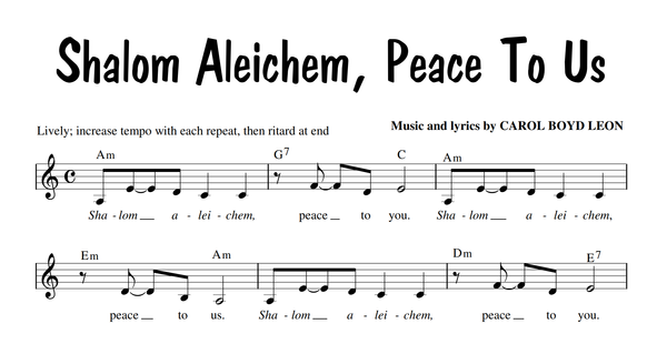 Shalom Aleichem (liturgy) Song - THE SONGS OF MY PEOPLE