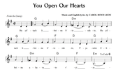 You Open Our Hearts (bar/bat mitzvah song) Sheet Music