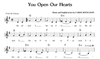 You Open Our Hearts (bar/bat mitzvah song) Sheet Music