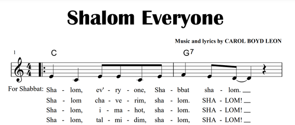 Shalom Chaverim Round Sheet Music, FREE!