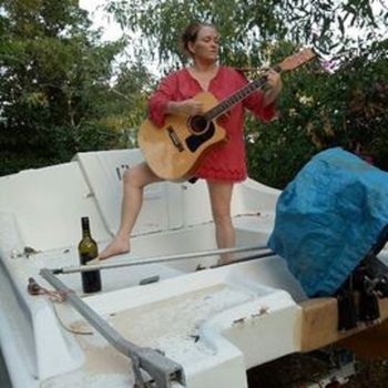 Shar on the boat at the SeaBreeze Festival, Darwin, 2019.
