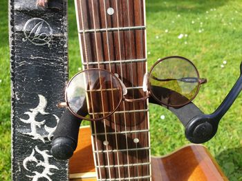 Shar's guitar - outstanding in the field. Photoshoot for 'You Rock My World', 2022.
