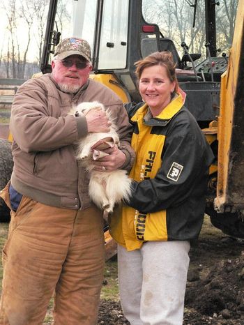 Charlie and Denise with site supervisor, "Sir Reginald".
