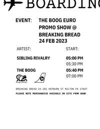 The BOOG Euro-Promotional (w/ Sibling Rivalry) @ Breaking Bread 