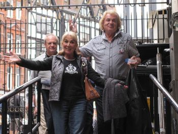 Engelbert, Pat (his wife), and Billy Losapio arriving backstage at the London Palladium for our performance - 2009

