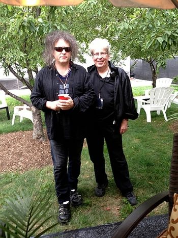 Dave with Robert Smith of the Cure, backstage Lollapalooza August 2013
