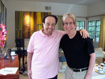 World-famous Brazilian musical legend Sergio Mendes & Dave at Sergio's house
